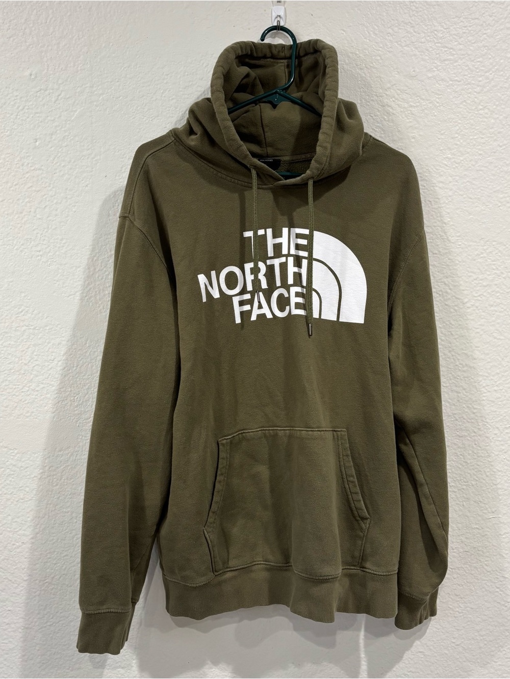 The North Face Men's Olive Green Logo Hoodie size XL